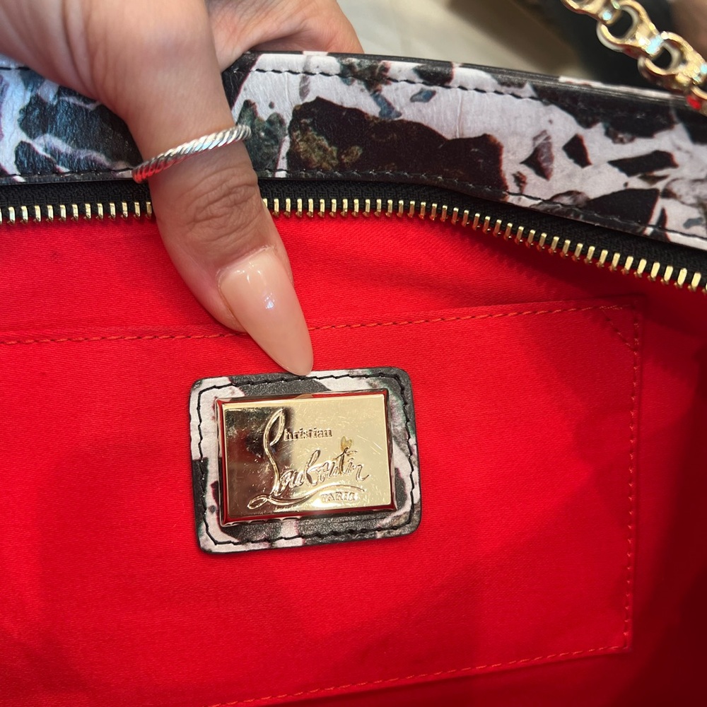 Christian Louboutin Marble and Red Shoulder Bag